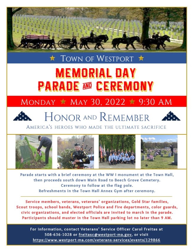 Town of Westport Memorial Day Parade & Ceremony News